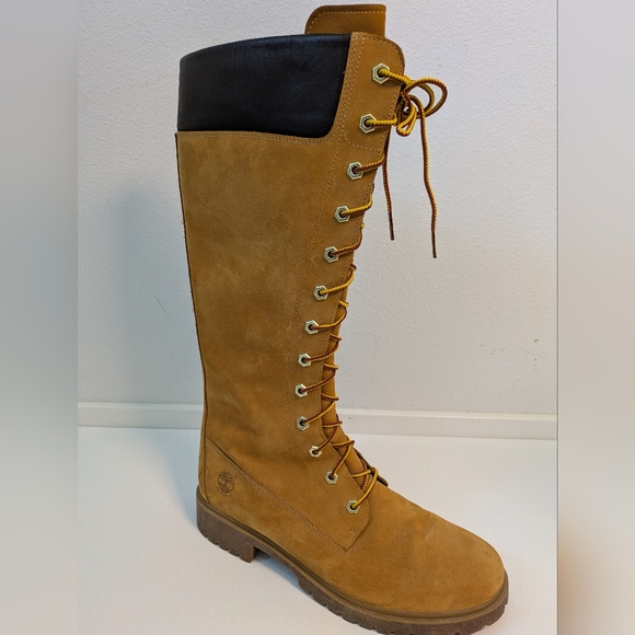 Timberland New Premium 14" Waterproof Lace Up Boots Wheat Nubuck Women’s Size 10 - Picture 13 of 14